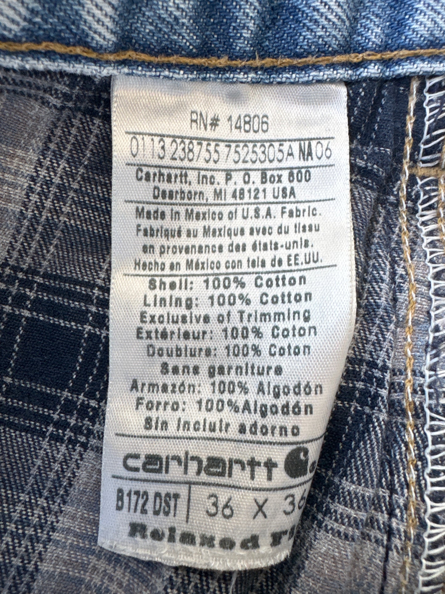 Carhartt Flannel Lined Jeans- 36x36