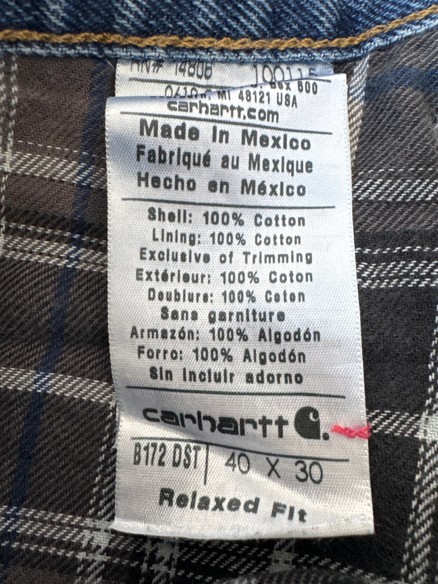 Carhartt Flannel Lined Jeans- 40x30